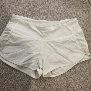 White low rise Lulu Lemon shorts 2.5”